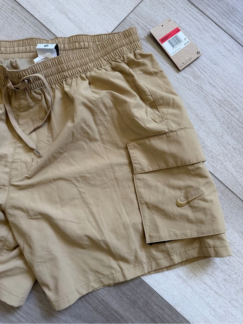 Nike Men’s Khaki Cargo Swim Shorts